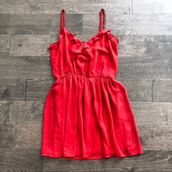ZARA Red Dress with detail. - Picture 2 of 2